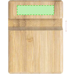A bamboo phone stand featuring a smooth finish and a logo area at the top.