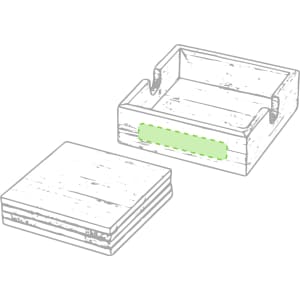 A wooden coaster set in a rectangular box, featuring a light wood finish and a simple, natural design.