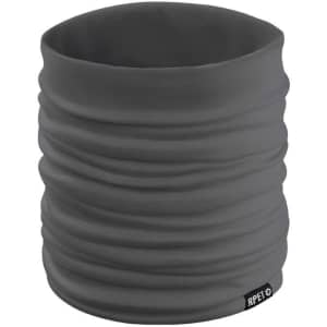 A grey Suanix neck warmer with a textured design, featuring a small logo on the side.