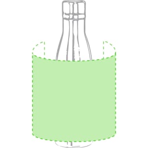 A drink bottle with a sleek design, featuring a light green exterior and a visible branding logo.
