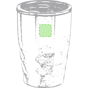 A drink bottle in a sleek design with a textured finish and a green accent, featuring a logo.