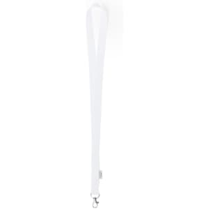 A white antibacterial lanyard with a clip attachment, designed for exhibitions and events.