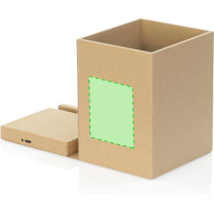 A kraft paper box with an open lid, featuring a blank area for branding and a tray-like insert at the bottom.
