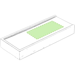 A rectangular game set box with a green highlighted area on the lid, featuring a simple design.
