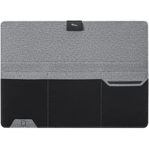 A grey and black Tronser Holder Organizer with compartments for organising phones and accessories, featuring a branding logo.