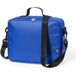 Aitanax Cool Bag in bright blue with a zip closure and adjustable strap, featuring a logo on the side.