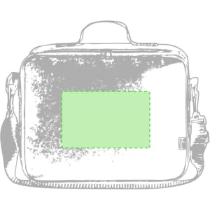 Aitanax cool bag in grey with a prominent green area, featuring a shoulder strap and a logo.