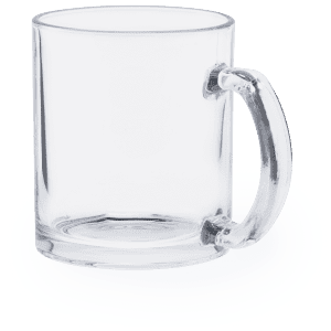 A clear glass beer mug with a sturdy handle, showcasing its simple and elegant design.