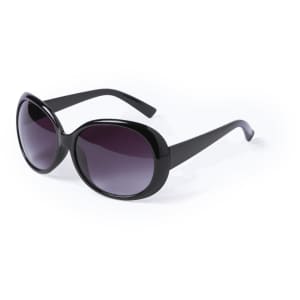 Black oversized sunglasses with a sleek design and gradient lenses. The product features a logo on the frame.