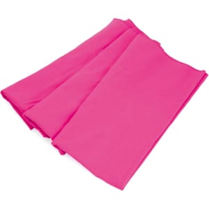A pink absorbent towel folded neatly, designed for health and personal use. The towel features a logo.