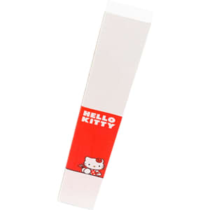 A white box featuring a red label with a Hello Kitty design, showcasing a playful and colourful theme.