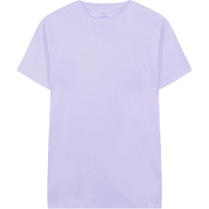 A light purple adult t-shirt with a relaxed fit and a small logo on the hem.