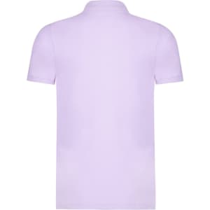 A lavender polo shirt featuring a classic collar, short sleeves, and a seamless back design.