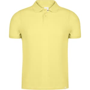A yellow polo shirt with a collar, short sleeves, and a small logo on the front.