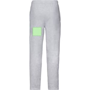 Lightweight open hem trousers in grey featuring a patch on the side and an elasticated waistband.