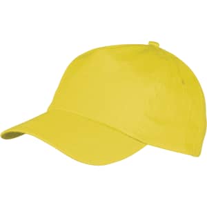 A yellow Sport Cap with a curved brim and a logo. Perfect for outdoor activities.