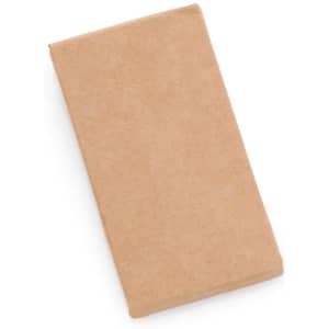 A brown, rectangular crayon set featuring several vibrant crayons inside, with a simple packaging design.