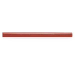A red grey-lead pencil with a glossy finish, featuring a logo on its surface.