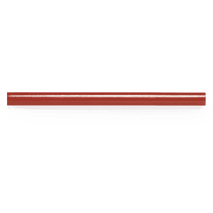 A red-grey lead pencil with a smooth finish, featuring a branding logo.