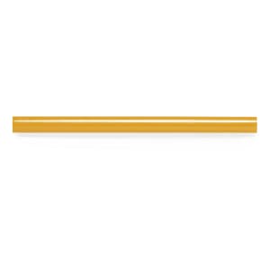 A grey-lead pencil in a bright yellow casing, featuring a logo.