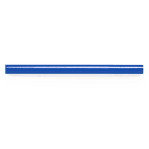 A grey-lead pencil with a blue stripe along the length, featuring a branding logo.