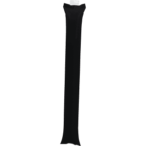 A pair of black cheering sticks with a smooth surface and a tag at the top.
