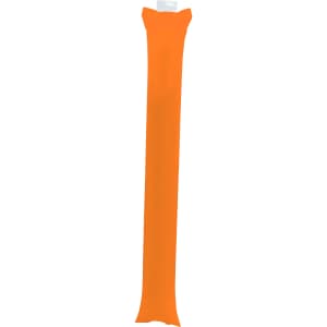 An orange cheering stick designed for promoting fun and games, featuring a logo.