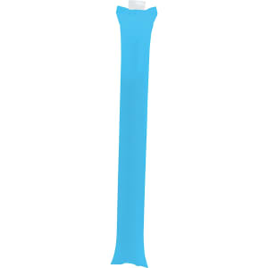 A blue inflatable cheering stick with a seal at the top, designed for fun and engagement.