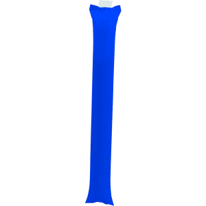 A blue cheering stick with a logo at the top, suitable for promotional and novelty use.