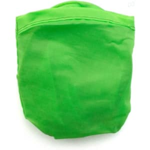 A green pouch bag designed for storing a frisbee, featuring a simple, smooth exterior.