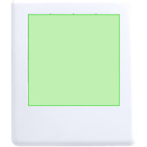 A white Mazinger Mini Puzzle featuring a green puzzle piece design, with grid lines for assembly guidance.