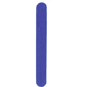 A purple reflective bracelet with a smooth finish, featuring a logo.