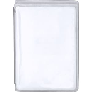 A transparent pencil case with a smooth finish. It is rectangular and features a simple design.