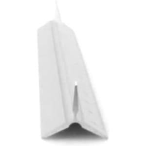 A white thirty scale ruler with a U-shaped profile, featuring measurement markings along one edge and a logo.