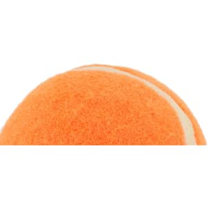 An orange pet ball with white stripes, designed for playtime and interactive fun. Features a soft texture.