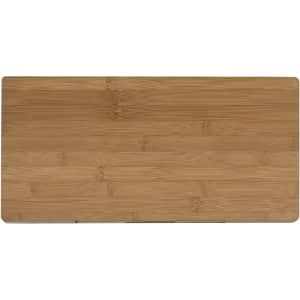 A bamboo cheese board featuring a smooth, natural finish. It has a rectangular shape and is lightweight.
