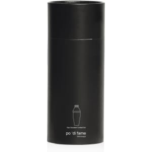A black cylindrical container holding a 10-piece cocktail set, featuring a logo at the base.