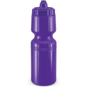A drink bottle in a vibrant purple color with a classic squeeze design and a spout for easy drinking.