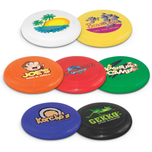 A collection of colourful flyers in various shades, featuring different logos and designs.