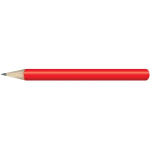 A red HB Mini Pencil designed for writing, featuring a traditional grey lead tip.