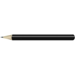 A black HB Mini Pencil, featuring a hexagonal wooden body and a sharpened graphite tip.