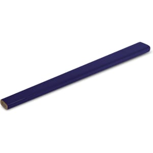 A carpenter's pencil in a solid blue color, featuring a rectangular shape designed for easier marking.