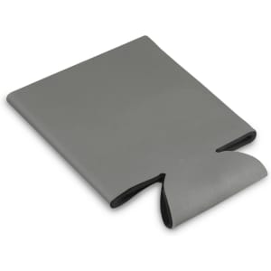 A drink bottle cooler made of durable material in a sleek gray color, designed to fit standard-sized bottles.