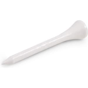 A white golf tee designed for holding golf balls during play.