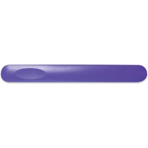 A purple nail file designed for smoothing and shaping nails.
