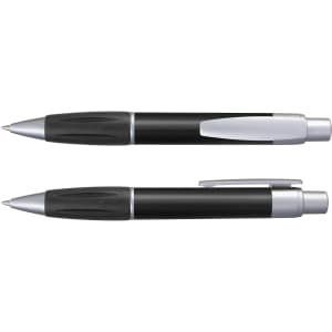 A black Matrix Metallic Pen with silver accents, featuring a sleek design and clip for easy attachment.