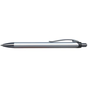 A metal pen named Arizona Pen featuring a sleek silver finish and a black tip.