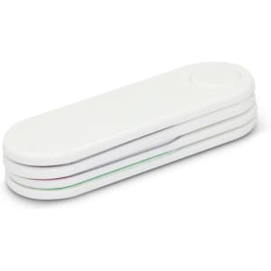 A Swivel Nail Care Kit featuring a compact white design with multiple nail grooming tools neatly stored inside.