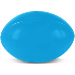 A blue stress rugby ball designed for fun and relaxation.