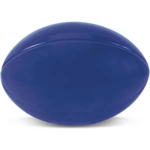 A stress rugby ball in a solid blue color, designed for fun and relaxation.